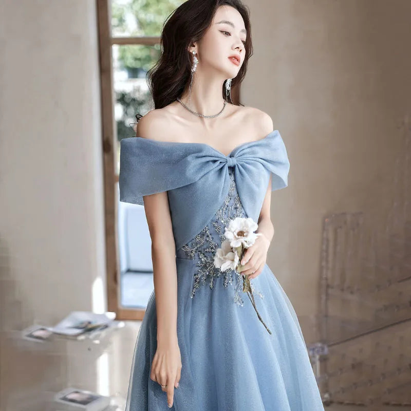 Birthday Party Evening Dresses Women Spring Summer New Slim Banquet Student Graduation Performance Dress Art Test Host Dress