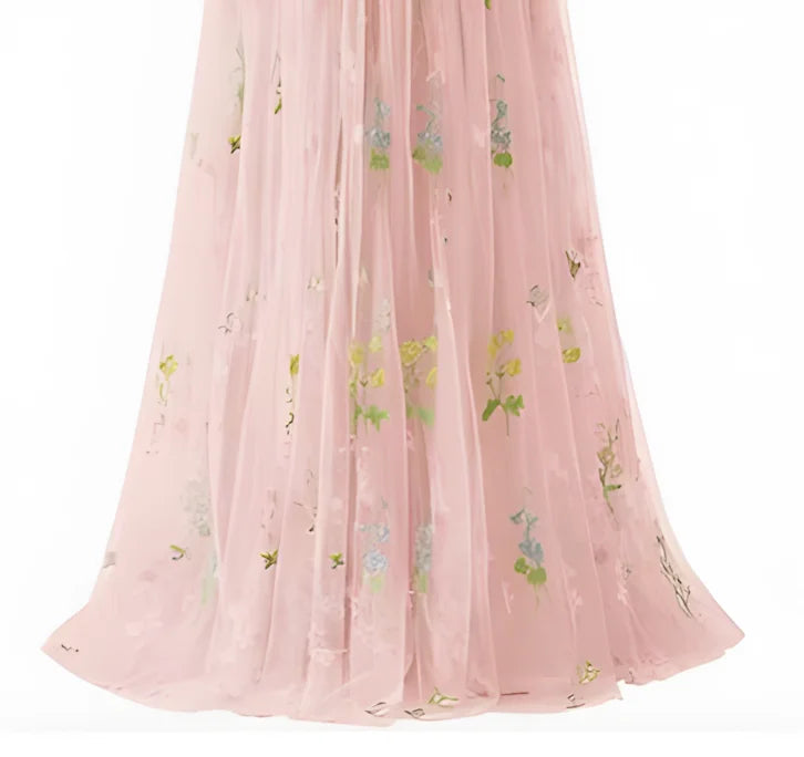 Women's Prom Dress Tulle Floral Elegant Evening Dresses for Woman Luxury Custom Made Sweethearts Exposed Party Dress