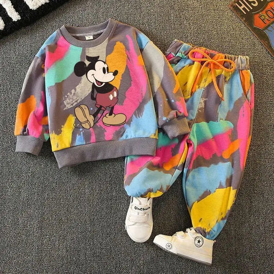 Kids hoodie Clothing Leggings T-Shirt Two-Piece Sets Cartoon Printing Sports Set Fall Girls Boys Toddler Cotton School Clothes