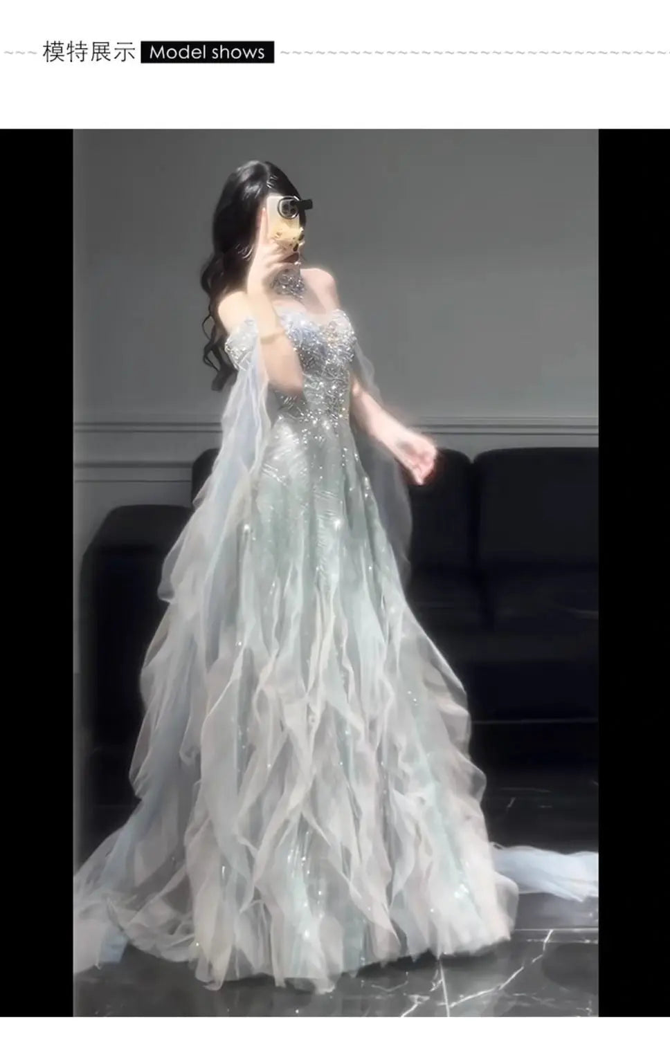 Evening Gown Dress For Women New High-end Light Luxury Niche Heavy Industry High-end Sense Elegant Temperament Host Dress