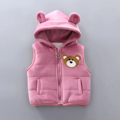 3Pcs Boys Suit Autumn And Winter Baby Girl Clothes Fleece Thickened Keep Warm Sets For Children Cute Bear Embroidery Clothing