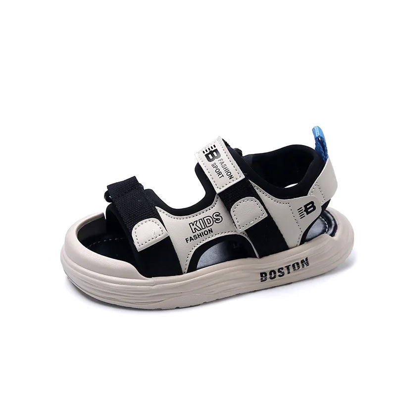New Hot Sales Black Beige Soft Boys Girls Beach Shoes Casual Non-slip Kids Baby Sports Sandals
