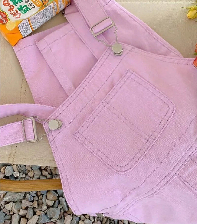 Baby Girl Denim Overalls Pant Pocket Fly Sleeve Shirt Toddler Teen Child Suspender Trousers Kid Dungaree Baby Clothes 3-14Y