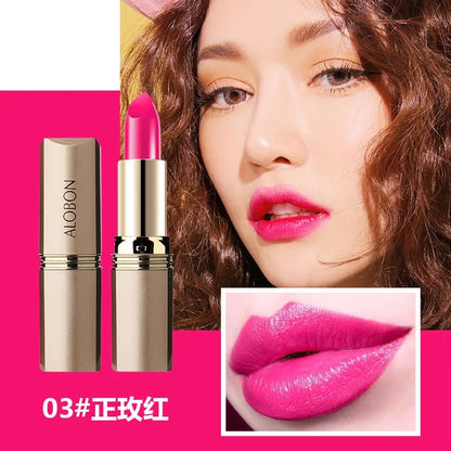 10 Colors Pink Lipstick Waterproof Matte 24 Hours Long Lasting Non-Stick Cup Red Rose Lip Tint Velvet Cosmetic Women Make Up