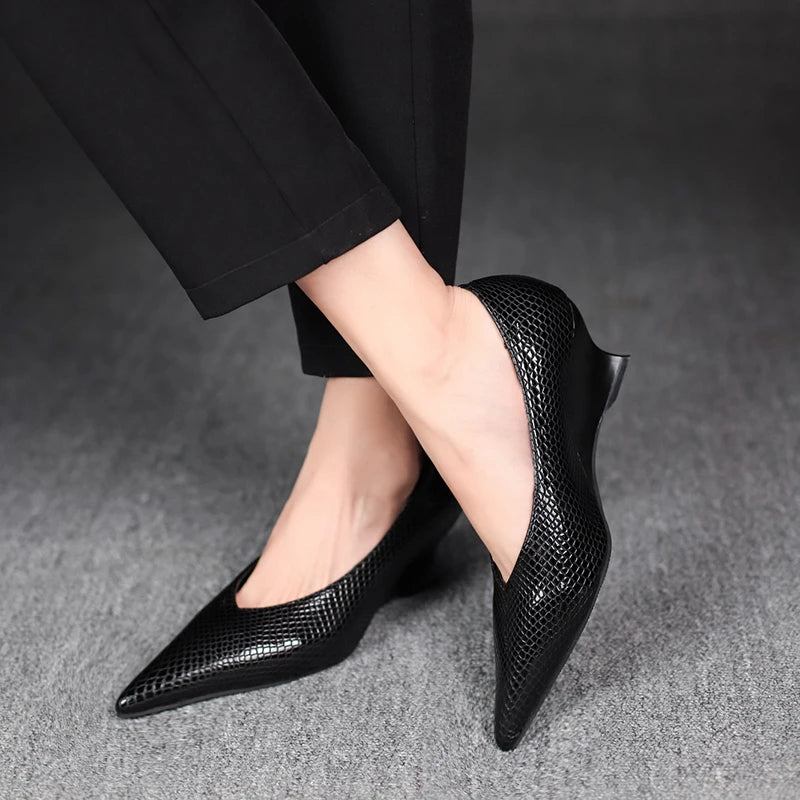 Fashionable New Pointed Anti Slip Casual Work Shoes for Spring/autumn Comfortable/elegant Temperament Plus Size Women's Shoes