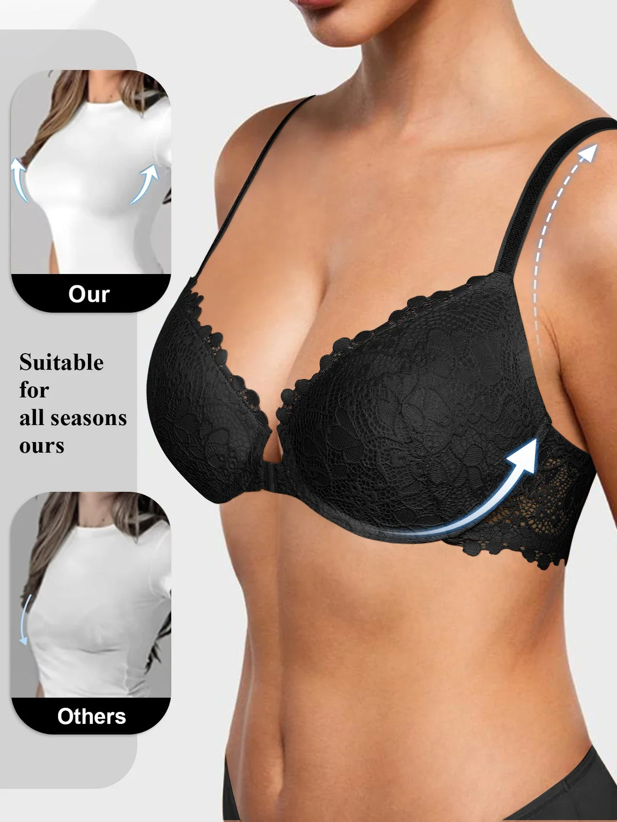 Women’s Sexy Lace Padded Wireless Bra with Comfortable Support, Adjustable Straps, Breathable for Daily Wear Multiple Occasions