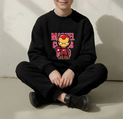 Marvel Spring/autumn Children's Clothes Sets Captain America Printed Boys Sweatshirt and Sweatpant 2pcs Kids Casual Hoodies Suit