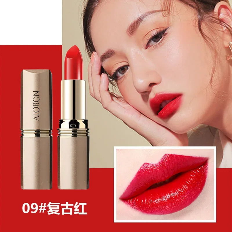 10 Colors Pink Lipstick Waterproof Matte 24 Hours Long Lasting Non-Stick Cup Red Rose Lip Tint Velvet Cosmetic Women Make Up