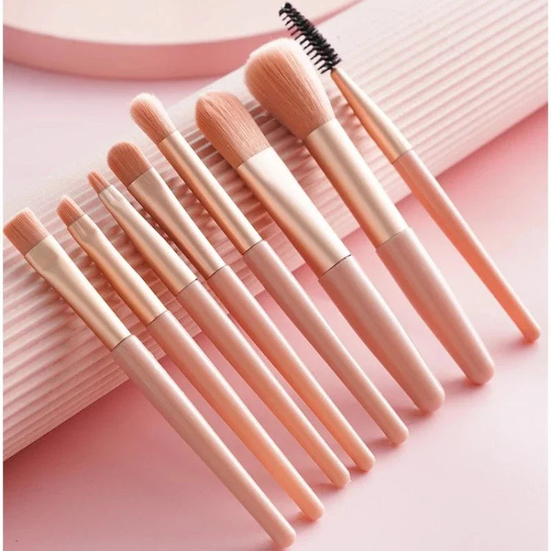Mini Brush 8-Piece Makeup Bag Portable Concealer Powder Brush Set Soft Fur Make-up Tool Bag Foundation Brush Makeup Brush Set