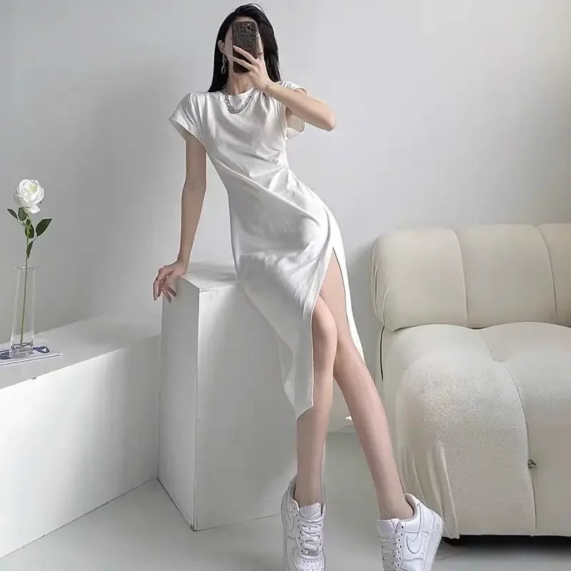 White Dresses for Women  Woman Dress Clothes Midi X New in Chic and Elegant Pretty Cheap Casual Y2k Outfits Harajuku Cotton