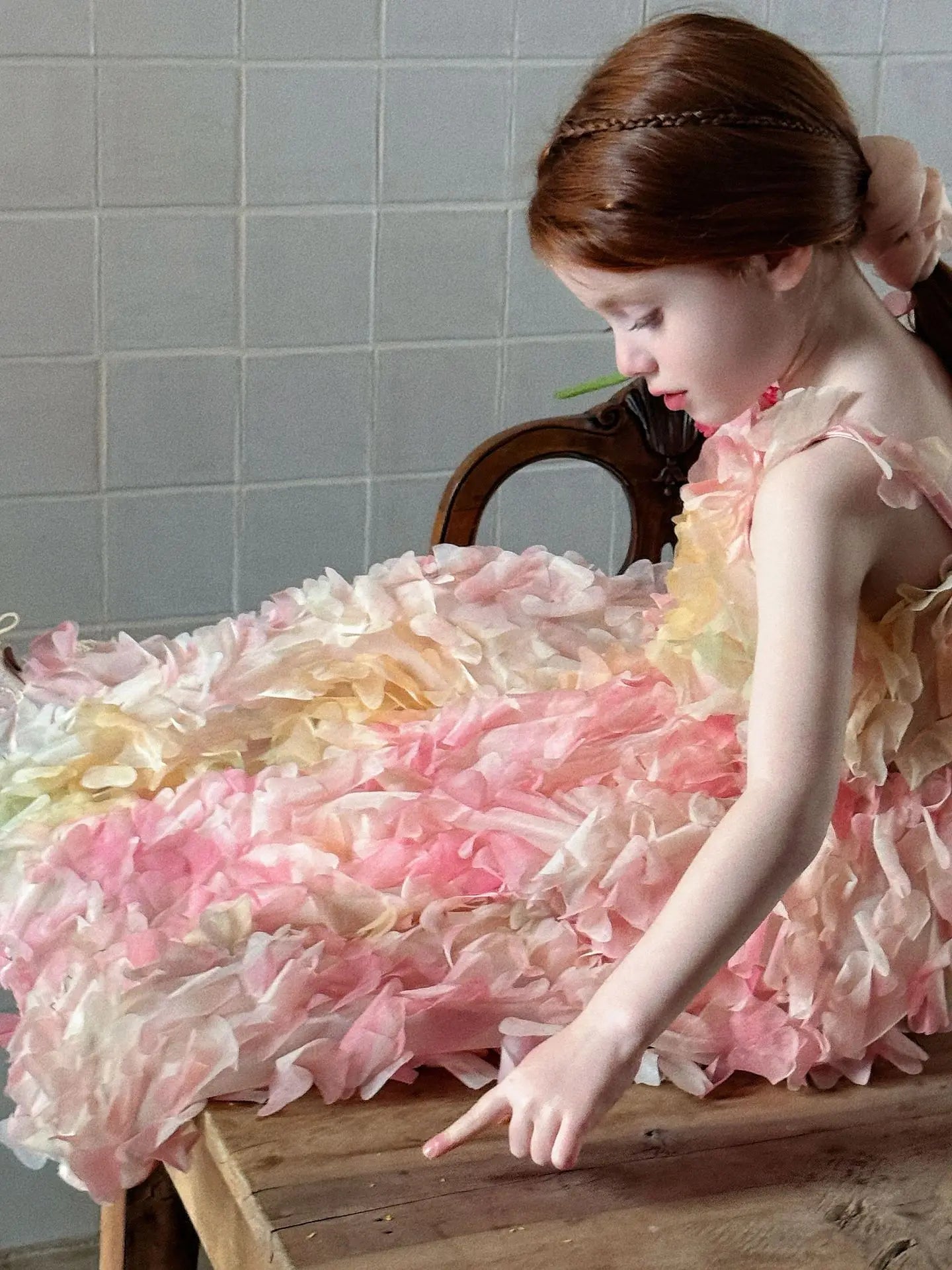 Children Heavy Industry Flower Dress Girls Birthday Banquet Princess Dress Children High End Performance Dress