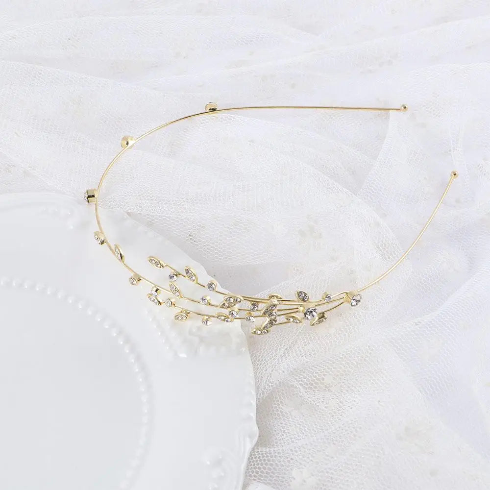 Elegant Hair Accessories Women Non-slip Hair Hoop Girls Star Headband Crystal Hairbands Hollow Leaves Braided Tool