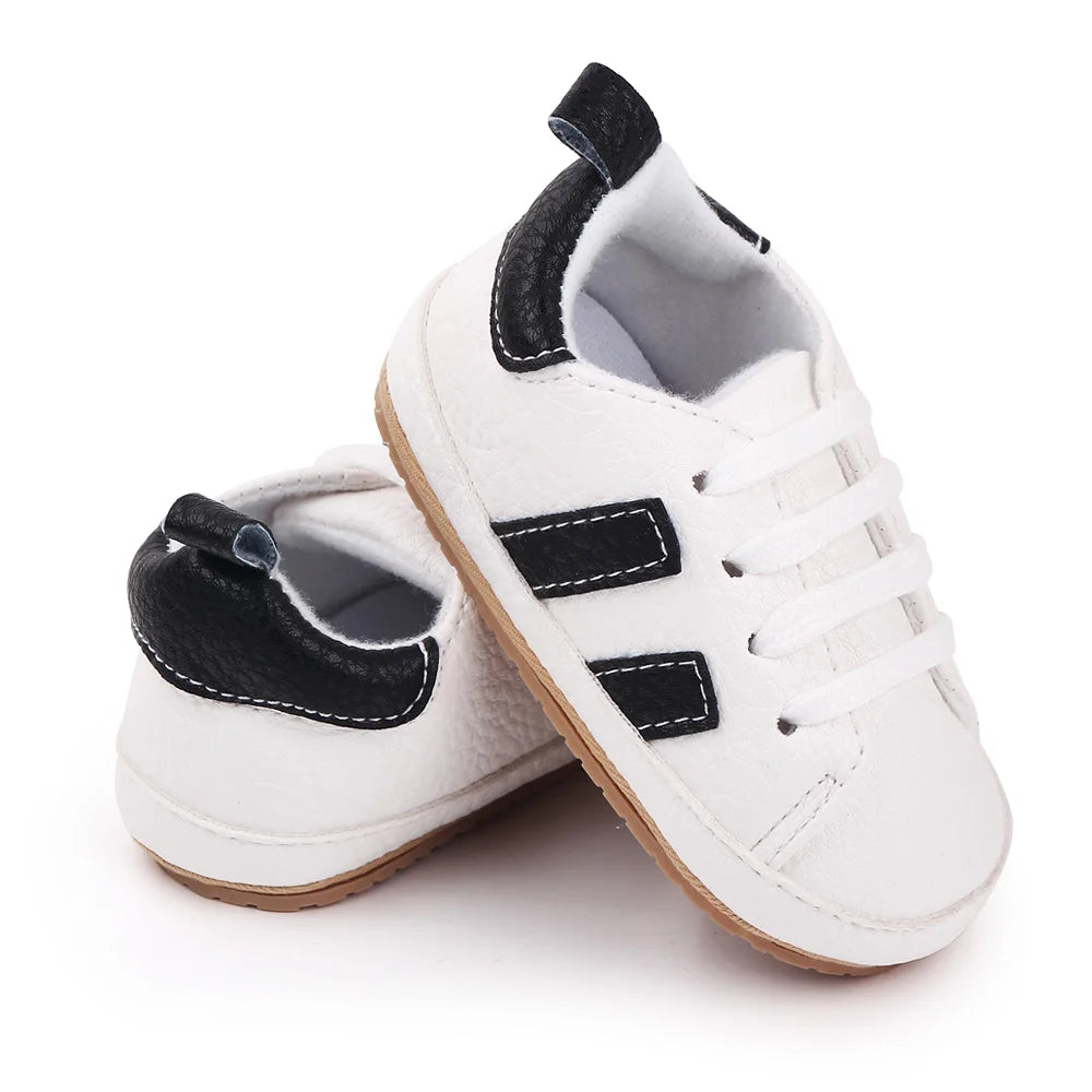 Baby Casual Shoes Non-slip Sole and PU for Toddler Boys and Girls Outdoor Walking Sneakers