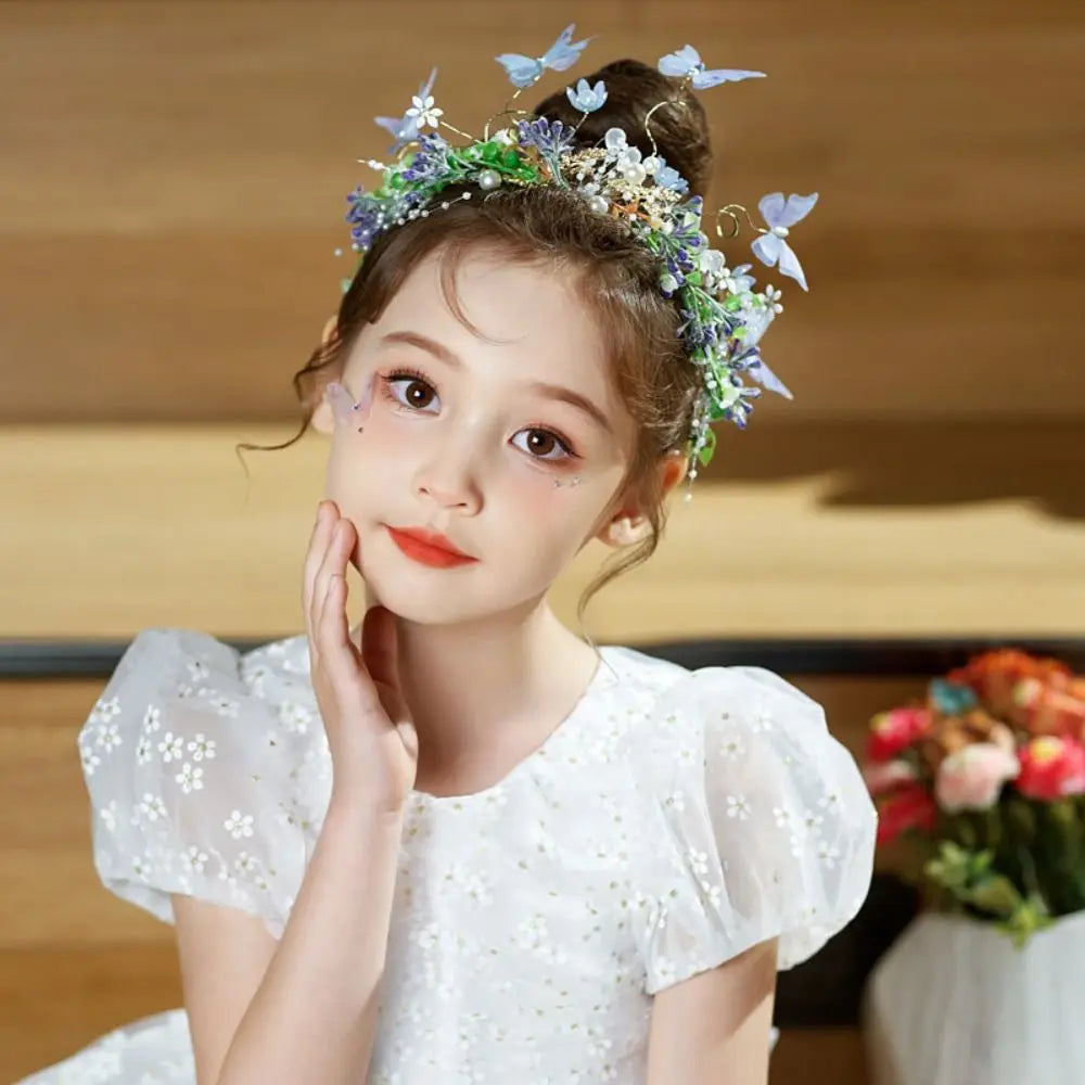 Creative Forest Garland Headdress Butterfly Floral Crown Wedding Head Princess Headband