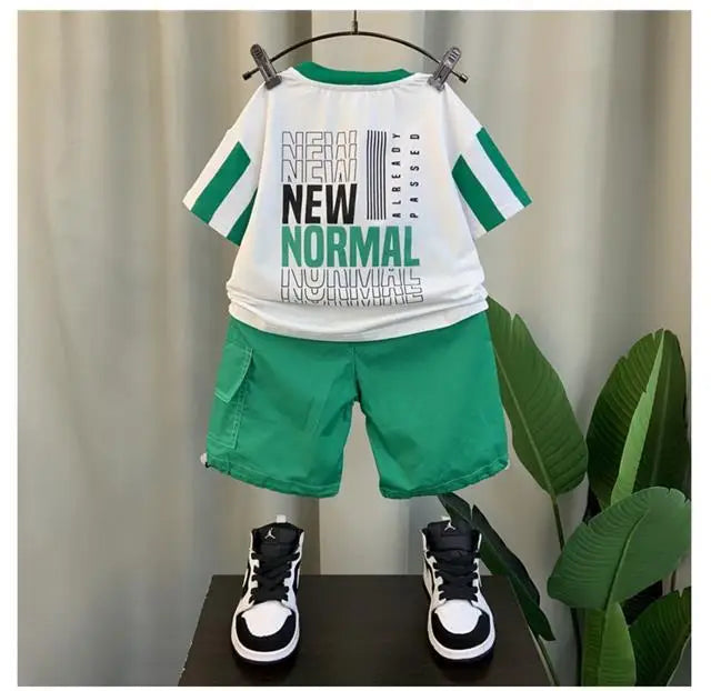 Summer Boy Clothing Suit New Children's Clothes Set Boys Short Sleeve T-Shirt Shorts