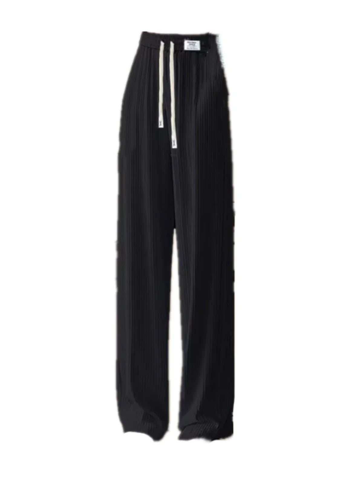 Ice Silk Wide Leg Pants Women's Summer Thin Hanging Sense Small Casual Summer Cool Straight Tube Pants High Waist Nine Points