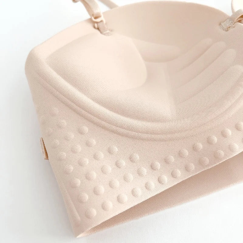 Front Closure Strapless Bras For Women Seamless Push Up Brassiere Thick Soft Underwear Solid Color Adjustable Invisible Lingerie