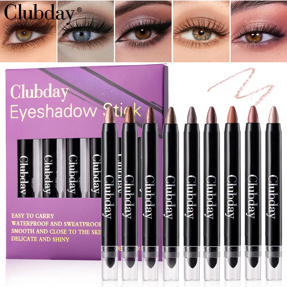 Eyeshadow Stick Set - Pearl Eye Brightening Pencil for Aegyosal Highlight, Smudge Proof Long Wear Makeup, Pur