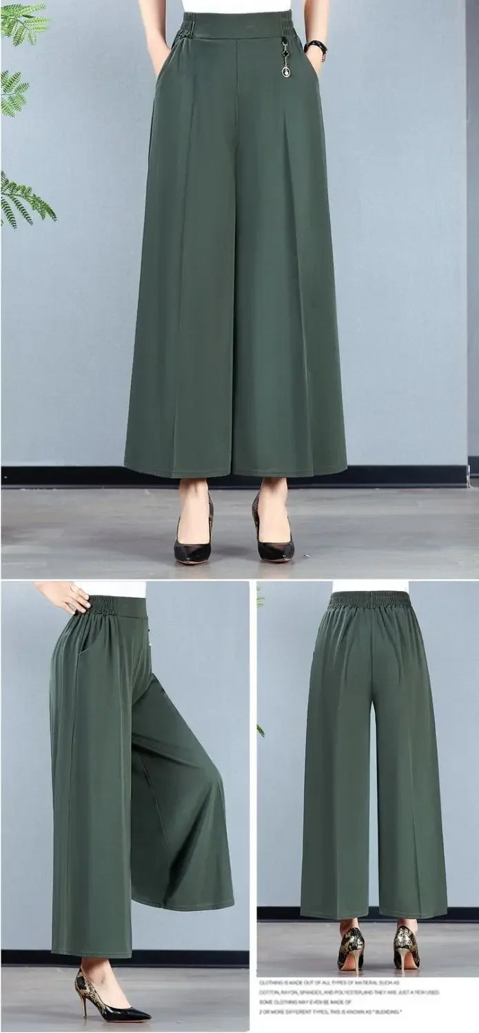 High Waist Wide Leg Pants Mom Style Loose Fit Nine-Tenths Slimming Female Fashionable Long Trousers from Mainland China