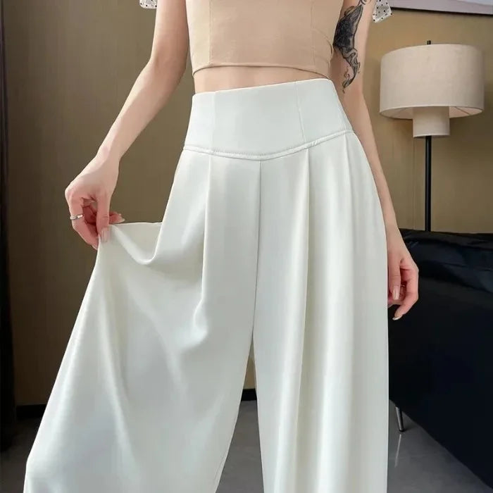 High Waist Wide Leg Straight Cut Casual Loose Long Pants Women's Suit Pants Spring Summer New Arrival Floor Length Trousers