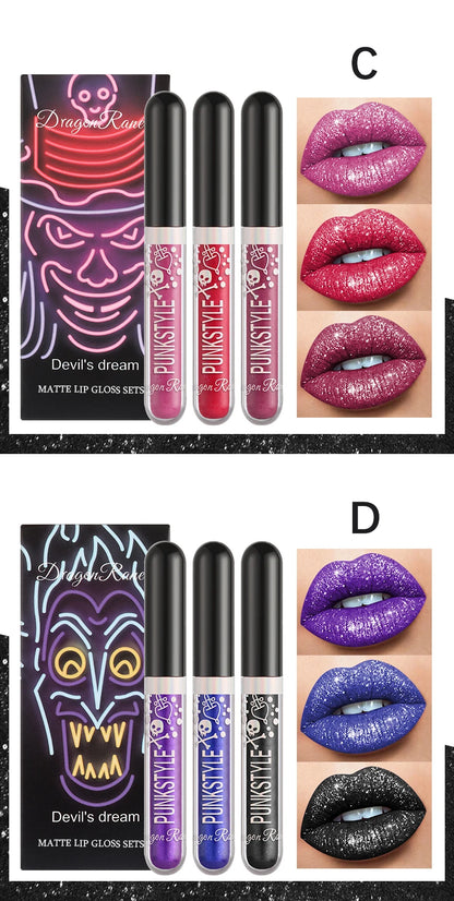 Lip Glaze Long-Lasting Matte Glitter Non-Fading Non-Stick Cup Non-Fading Lip Gloss Metal Shiny Lip Gloss Valentine's Day Gift Lip Glaze