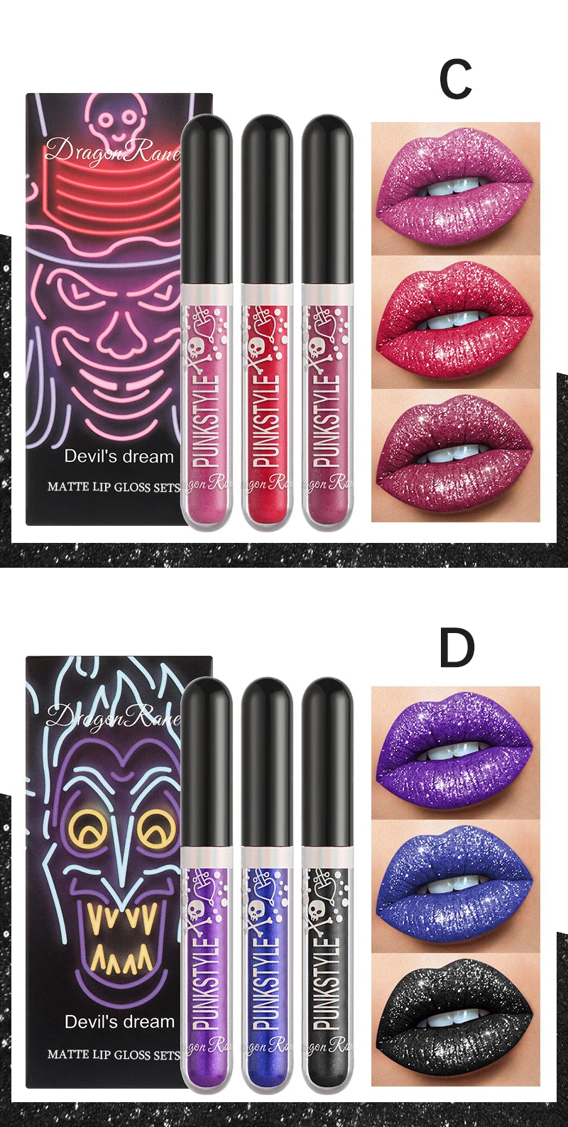 Lip Glaze Long-Lasting Matte Glitter Non-Fading Non-Stick Cup Non-Fading Lip Gloss Metal Shiny Lip Gloss Valentine's Day Gift Lip Glaze