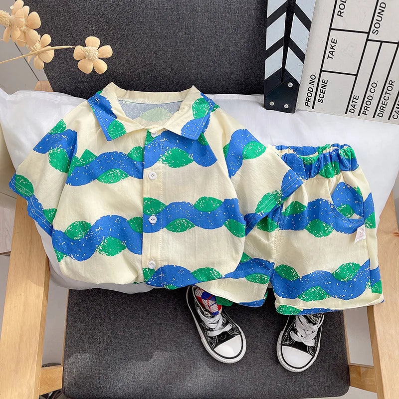 Summer Fashion Baby Boy Clothes Sets T-shirt  Toddler Casual Clothing Suits Children Kids Boys Outfits Suit