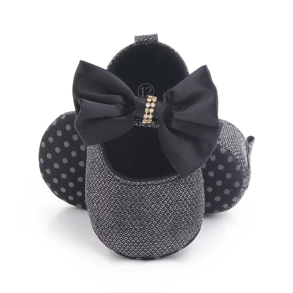 Spring Autumn Beautiful Baby Girl Princess Shoes Soft Soled Butterfly Bowknot Fashion Design Solid Newborn Prewalker Shoes