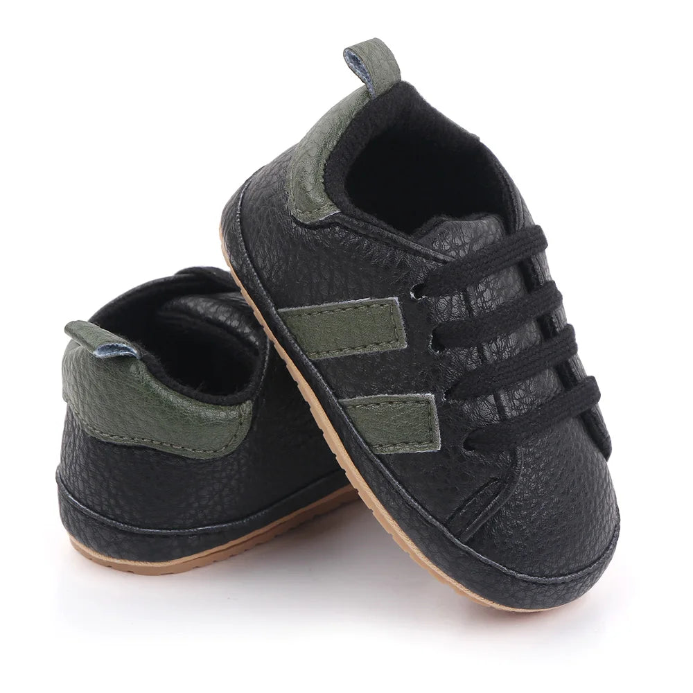Baby Casual Shoes Non-slip Sole and PU for Toddler Boys and Girls Outdoor Walking Sneakers