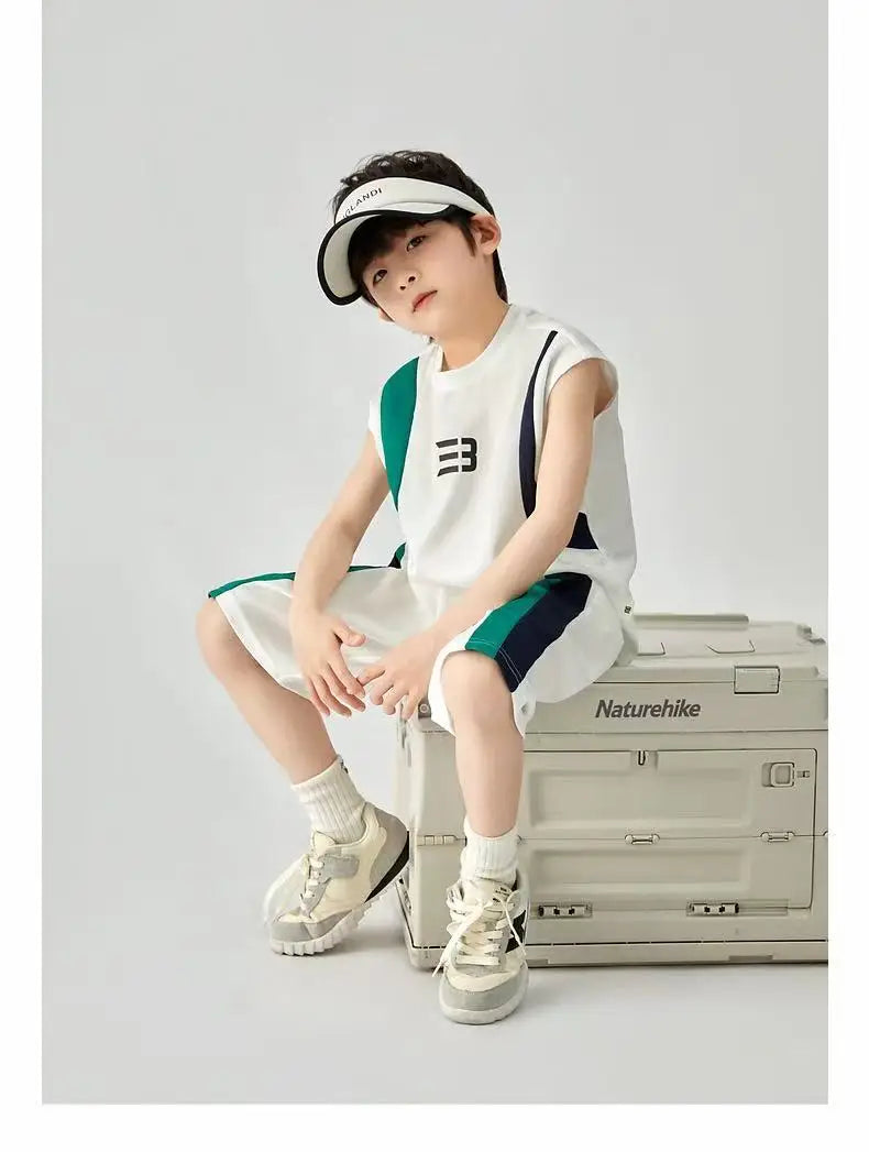 Boys Basketball Suit Summer Sportswear Comfortable Suit Vest Lightweight Shorts Children's Korean Version Handsome Two-piece Set