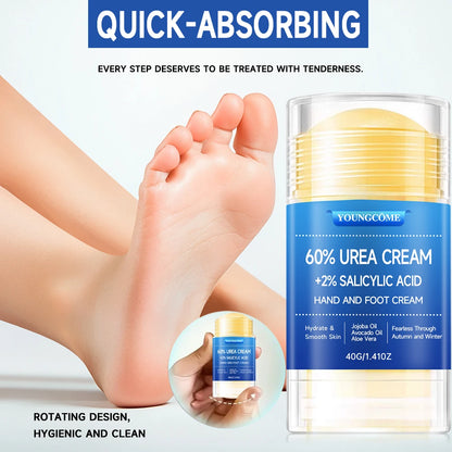 Urea Cream 60 Percent For Feet Plus 2% Salicylic Acid Foot Cream and Hand Cream Maximum Strength with Hyaluronic Acid,Tea Tree