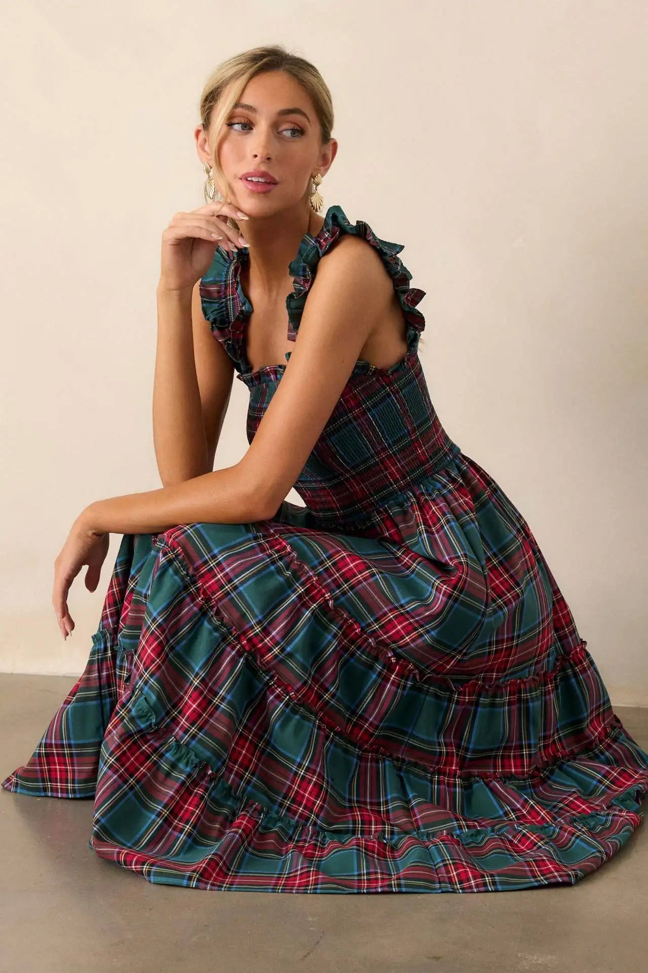 Woman Clothes Party Dresses French Retro Plaid Slim Irregular Dress Women's New Design Skirt Elegant Party Dresses Clothing