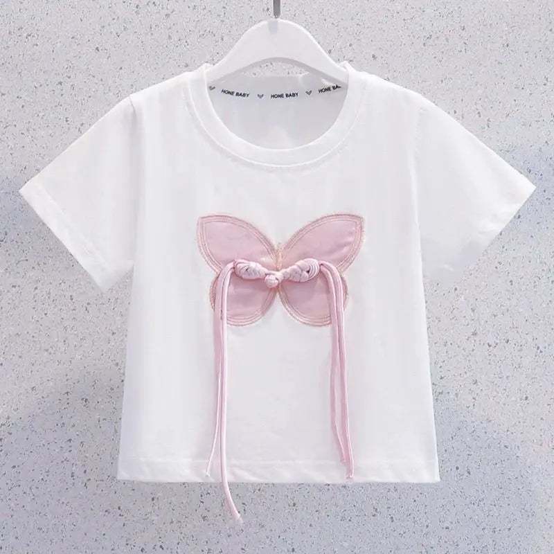 Child House Clothing Elementary Girl Summer Clothes Kids Set Korean Children's  Girly Setup Outdoor Top Girls Outfit Sets
