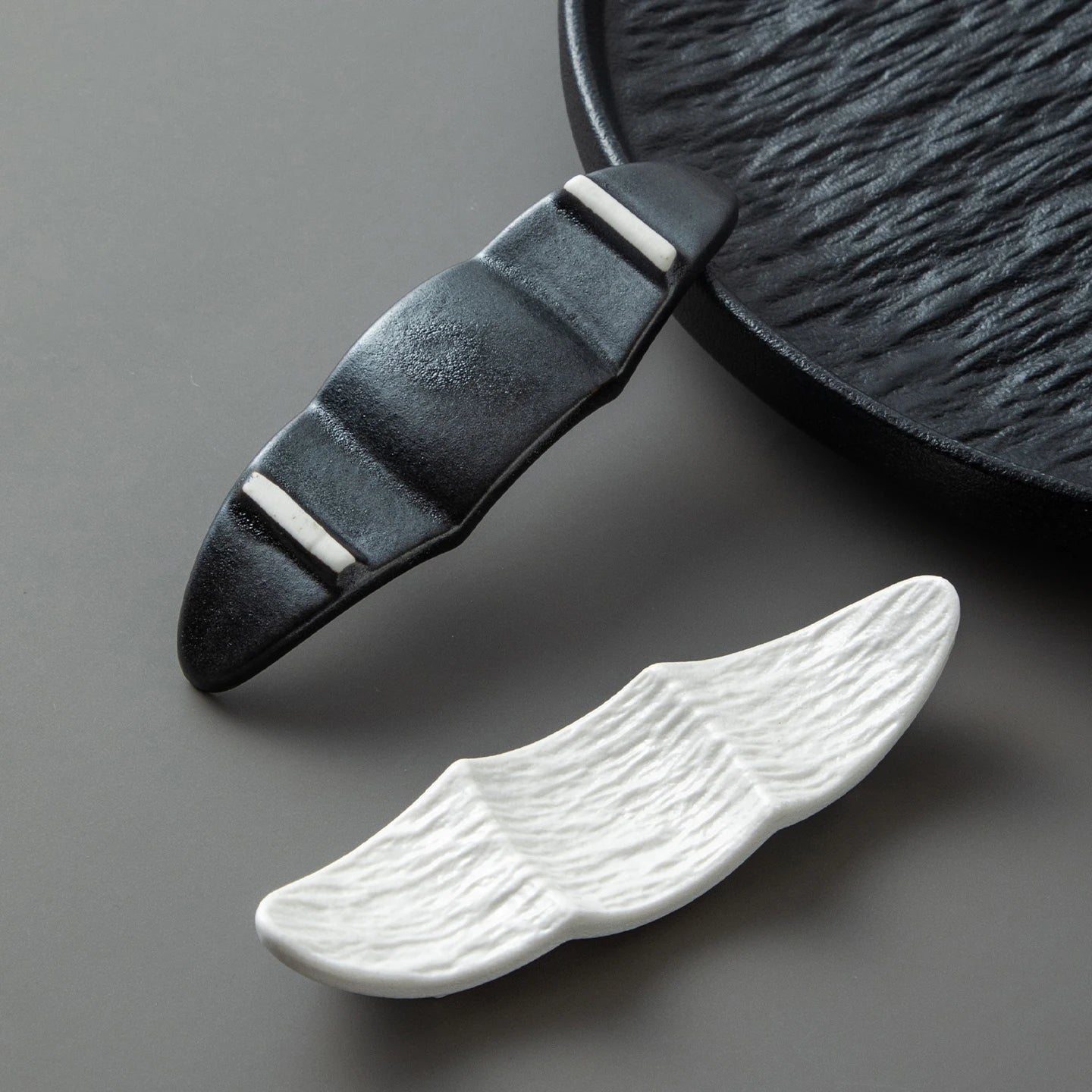 Ship Shape Ceramic Chopstick Rest New Household Stone Texture High End Hotel Utensils Solid High Aesthetic Creative Tableware