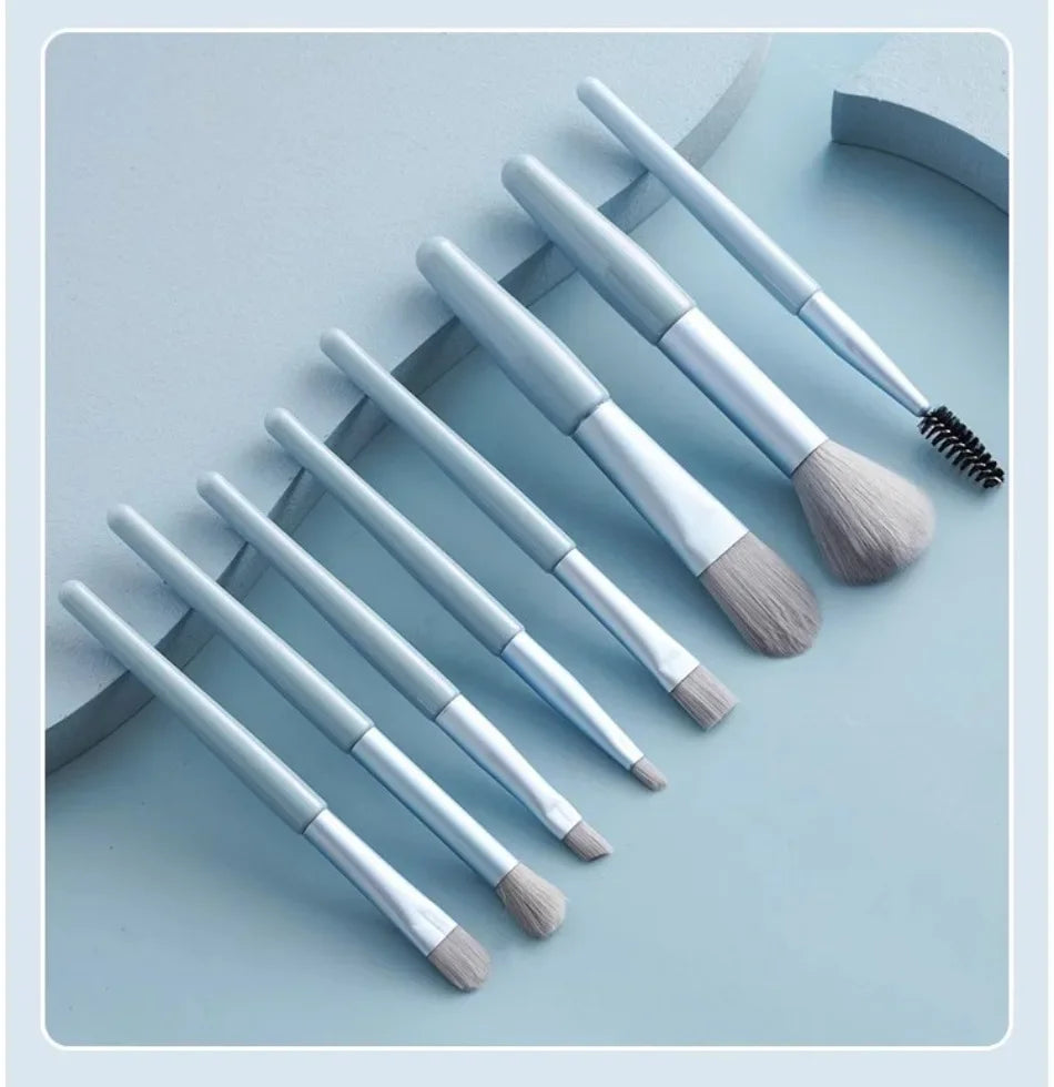 Mini Brush 8-Piece Makeup Bag Portable Concealer Powder Brush Set Soft Fur Make-up Tool Bag Foundation Brush Makeup Brush Set