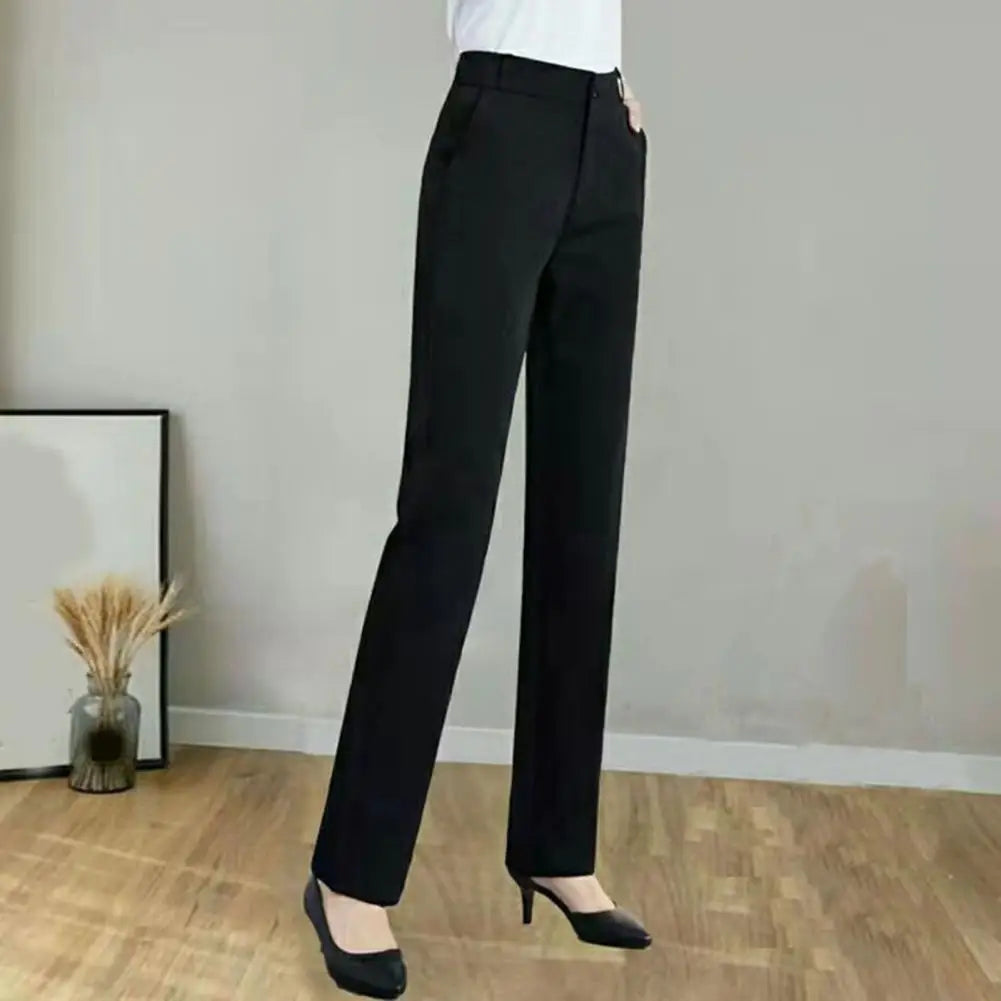 Simple Casual Women Suit Pants Straight Leg Pants Office Ladies Female Trousers Versatile Business Casual Pants Office Trousers