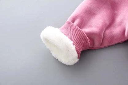 3Pcs Boys Suit Autumn And Winter Baby Girl Clothes Fleece Thickened Keep Warm Sets For Children Cute Bear Embroidery Clothing