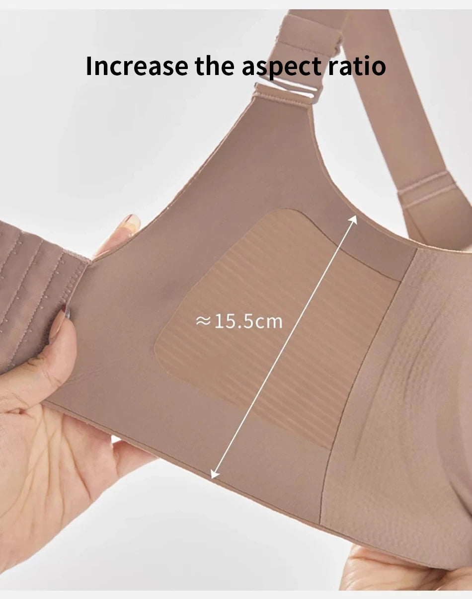 Women's Seamless Underwear Thin with Removable Pads Comfortable Wireless Adjustable Bra Tops Pull-up Anti-sagging Bra