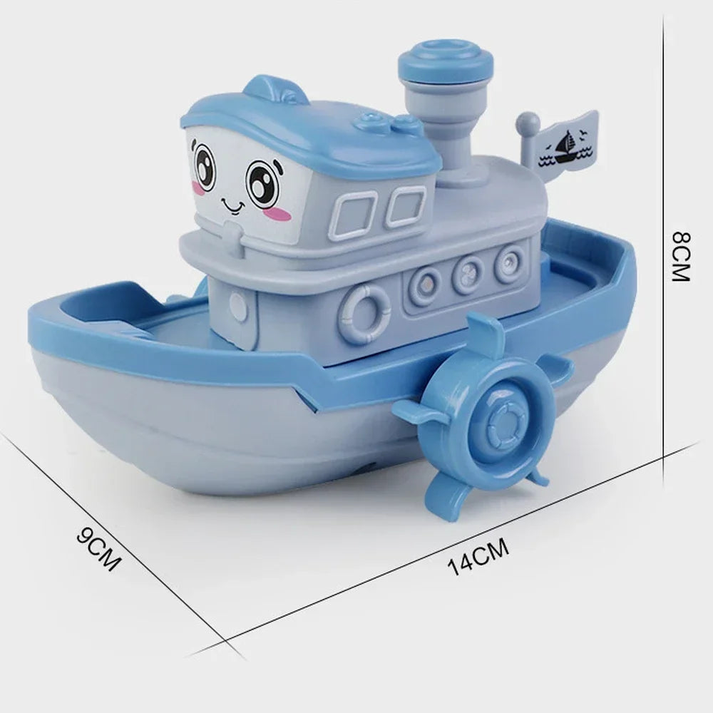 Baby Bath Toys Cute Cartoon Ship Boat Clockwork Toy