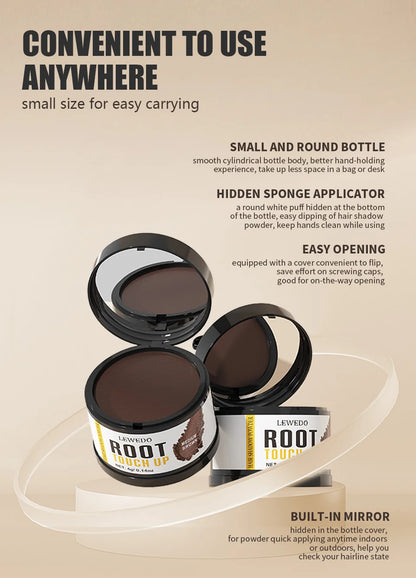 Lewedo Hair Line Powder 4g Black Root Cover Up Natural Instant Waterproof Hairline Shadow Powder Hair Concealer Coverage