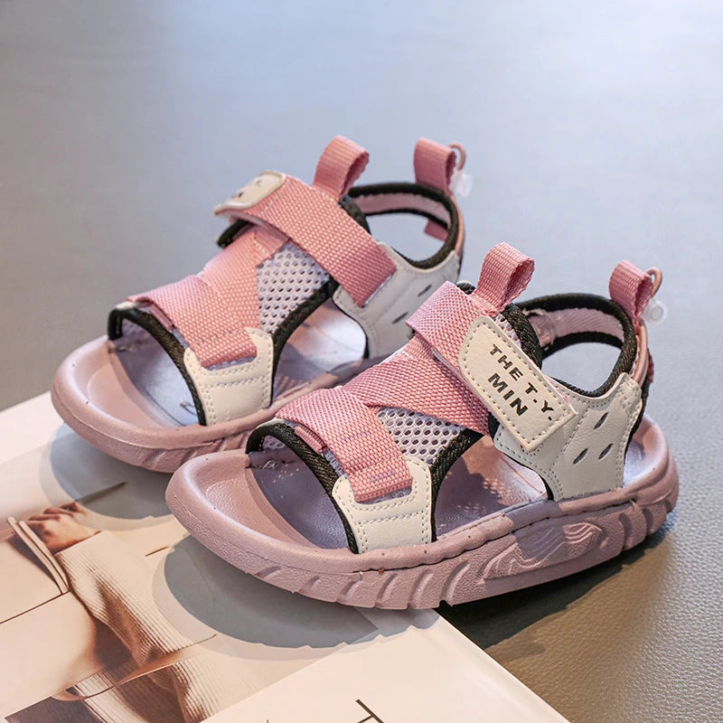 Summer Fashion New Girls Korean Style Casual Beach Shoes Child Outdoor Soft Sole Sandals