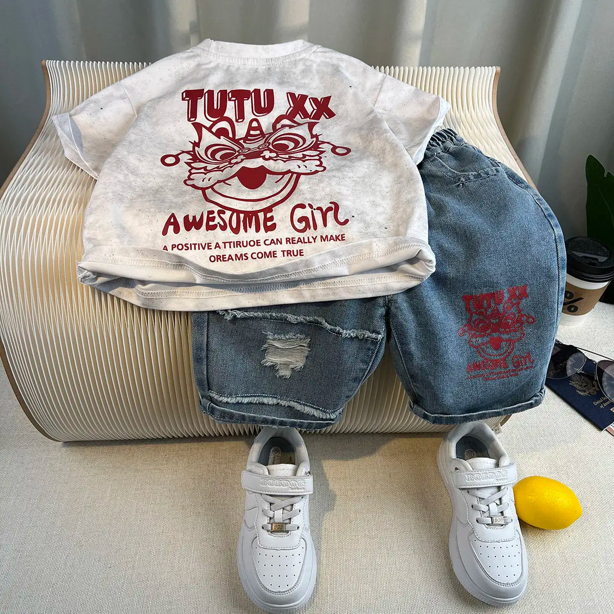 Hot Sale Fashion Baby Boy Suit Summer Clothes Short Sleeve T-shirt Short Jeans 2 Piece Set Kids Outfit  Children's Costume