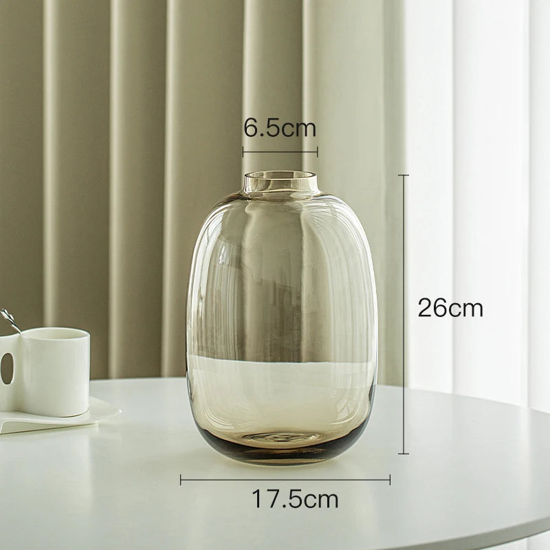 Simple Horse Drunk Wood Vase Potbelly Glass Transparent Aquatic Living Room  Flower Arrangement  Floor Utensils  Fresh Vase