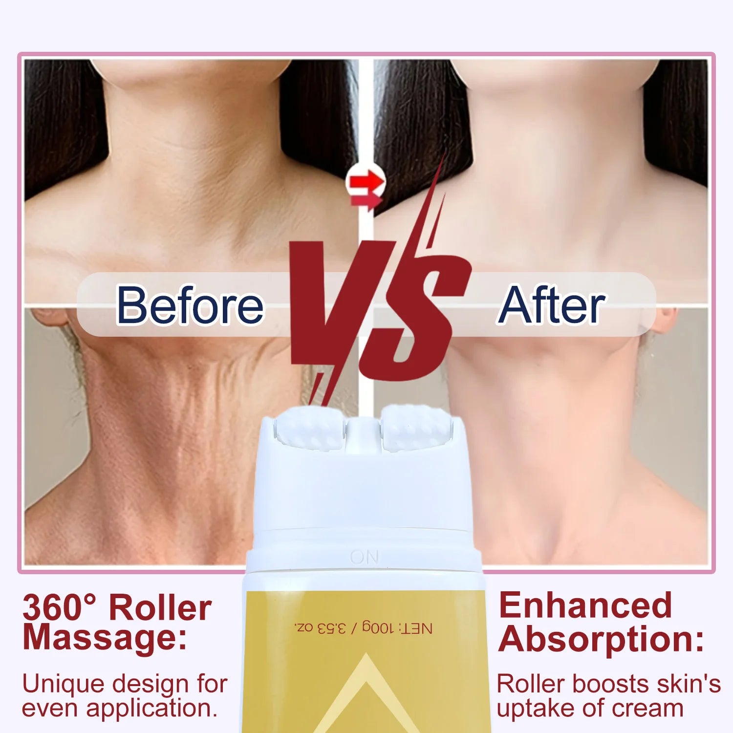 Firming Lifting Neck Cream for Crepey Skin Comfort Roller Neck Cream Deeply Moisturizing Tightening Lotion Skin Care