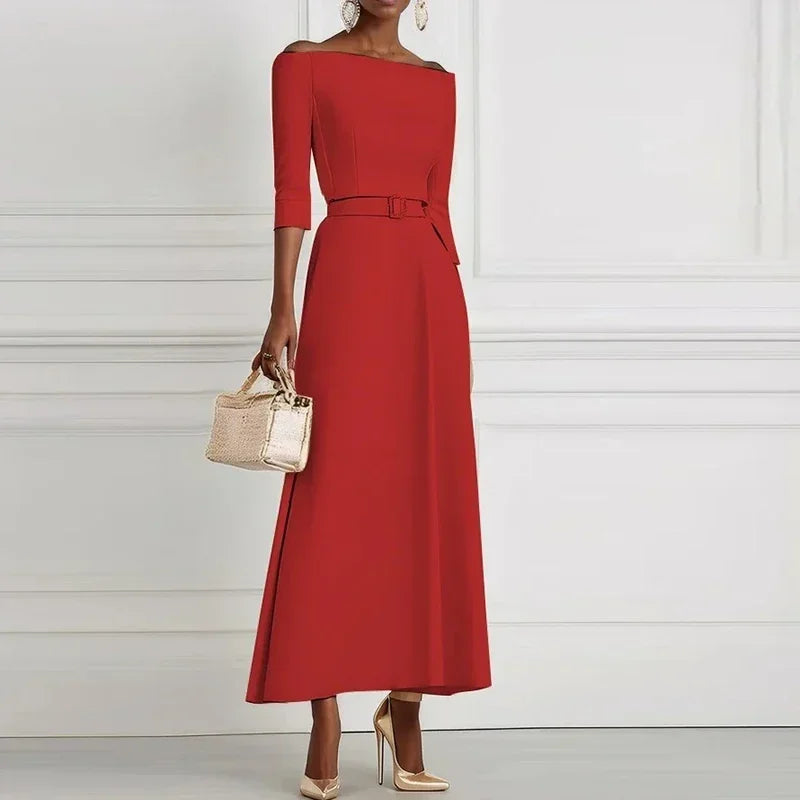 off shoulder dresses casual Elegant Party Dresses For Women Off Shoulder Half Sleeve High Waisted