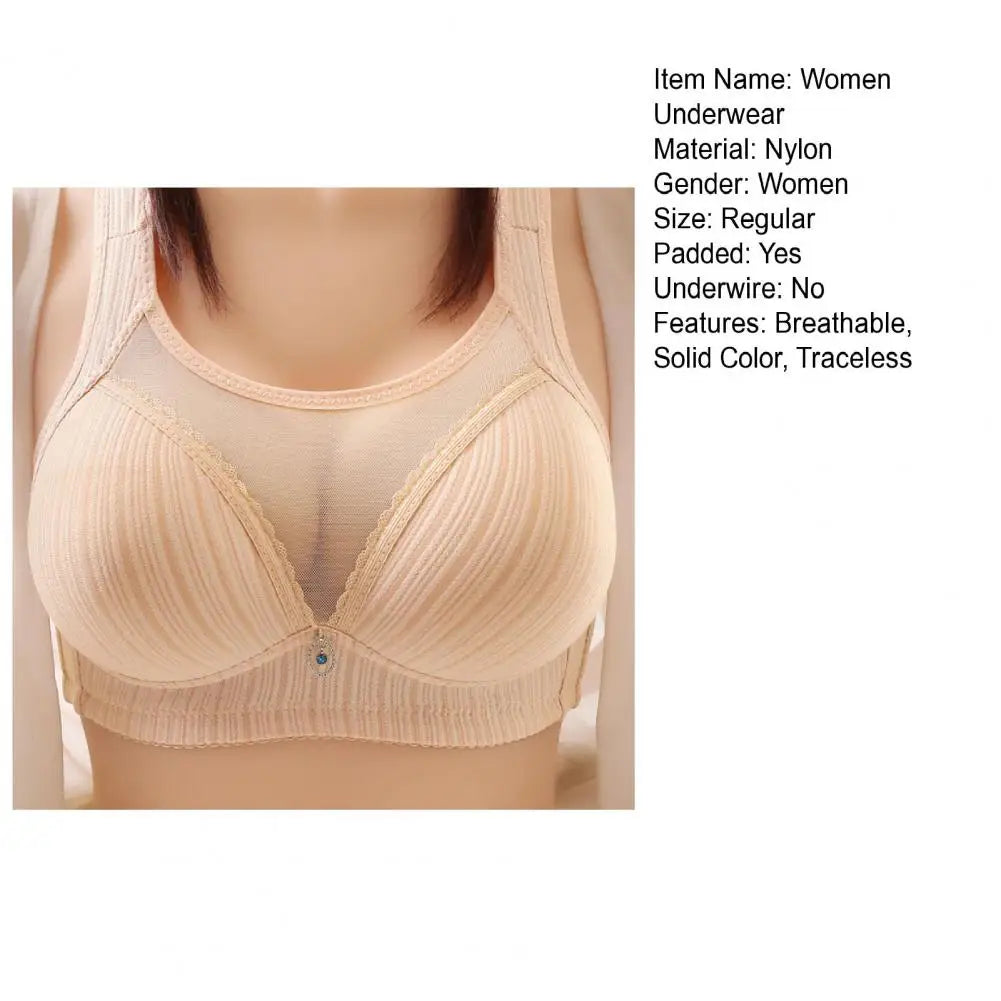 Women Wireless Free Bra Comfortable Non-slip Push-up Sports Bra with Wide Shoulder Straps Chest Pad for Women Breathable