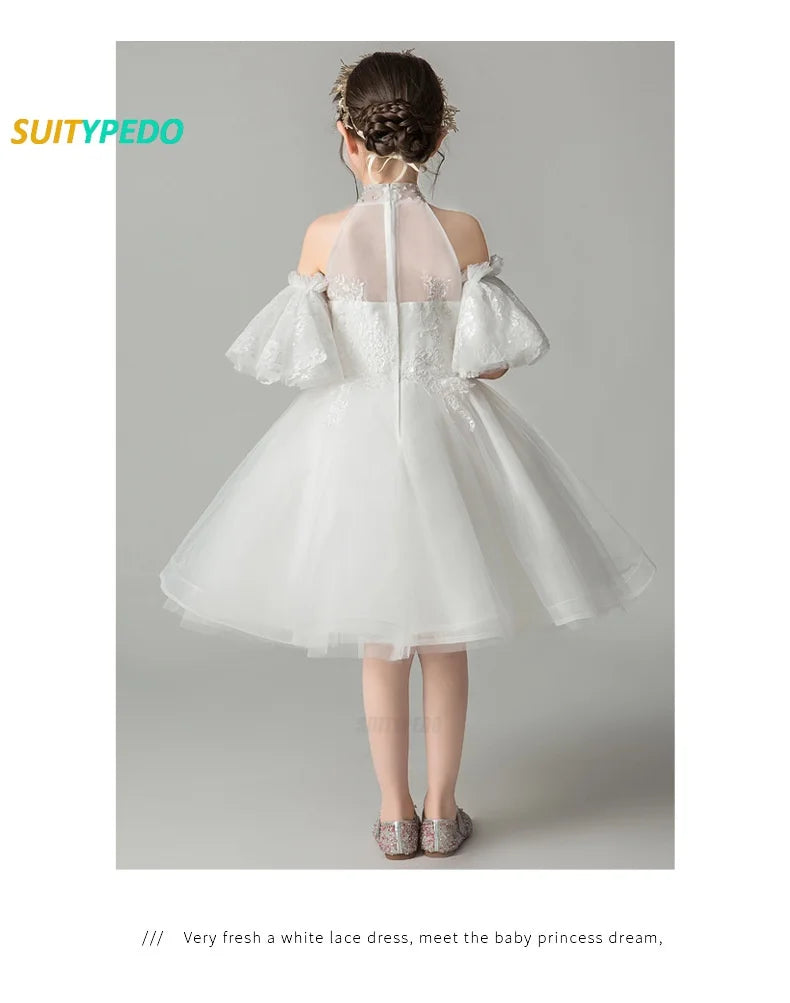 Latest Prom Dresses For Girls Luxury Halter Flower Girls Dress For Wedding Birthday Party  Pagent Gown For Formal Occasions