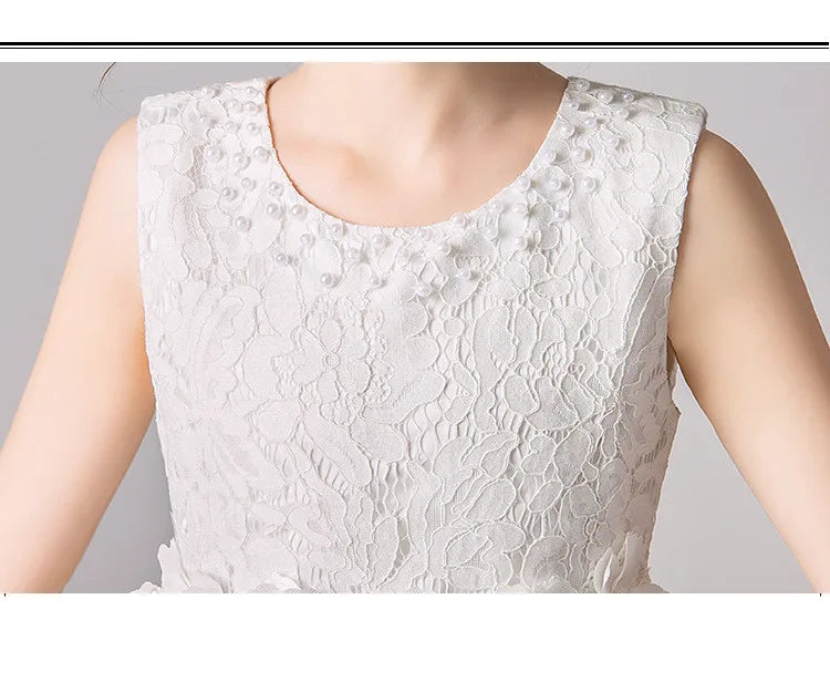 Girl's Princess dress Children's Day Birthday Party Lace Bubble skirt Summer style Dress