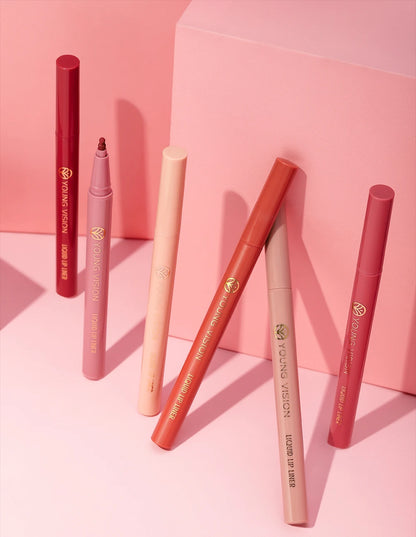 12 color matte liquid lipliner sponge gourd head fog surface bare color waterproof lip glaze red pen