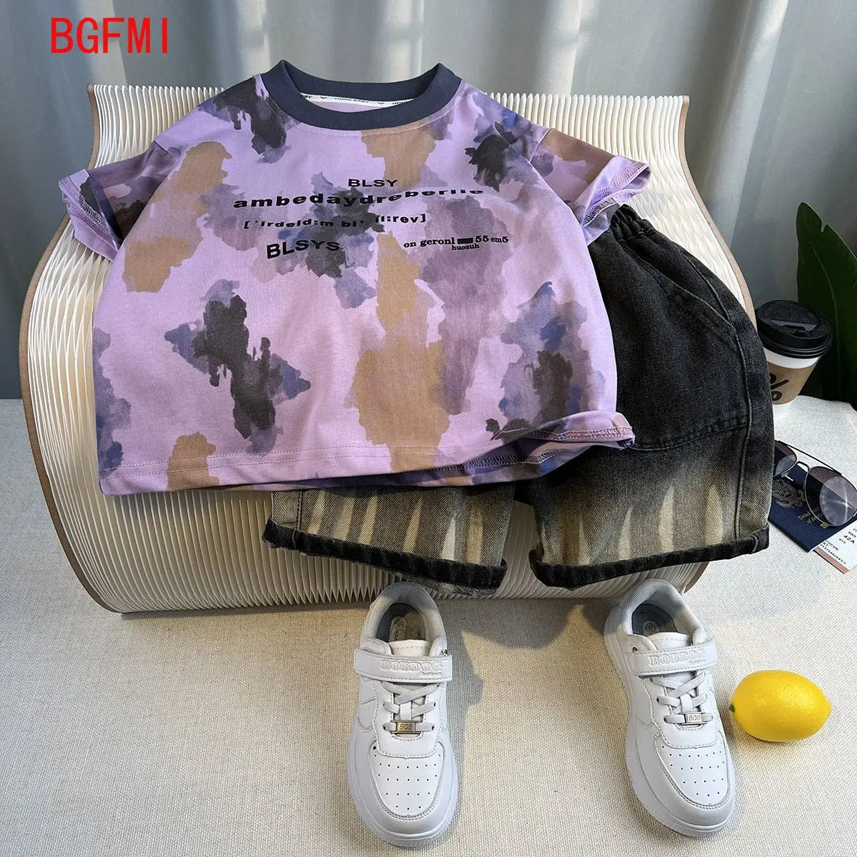 Hot Sale Fashion Baby Boy Suit Summer Clothes Short Sleeve T-shirt Short Jeans 2 Piece Set Kids Outfit  Children's Costume